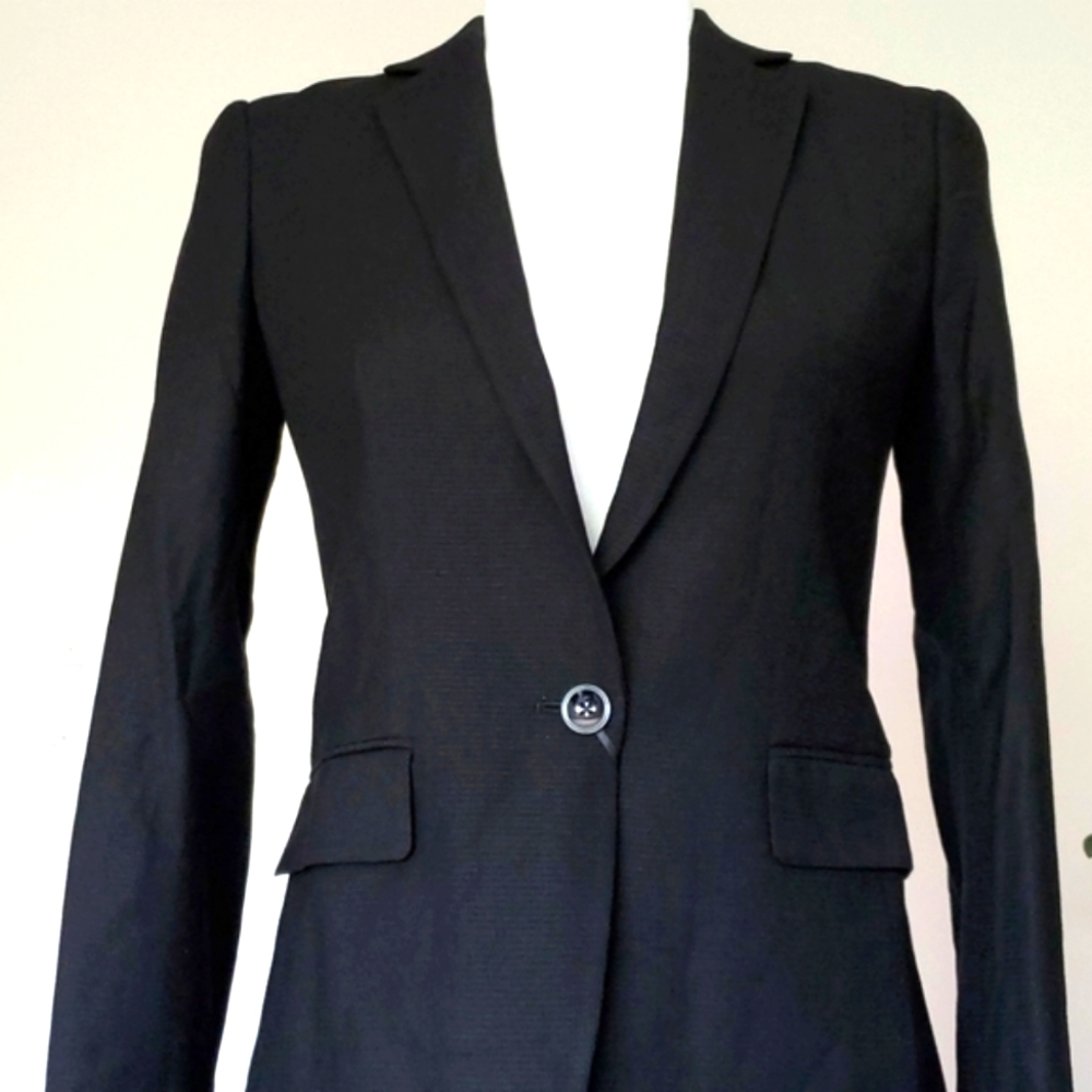 Massimo Dutti Black Textured Weave Suit Blazer - Picture 5 of 16
